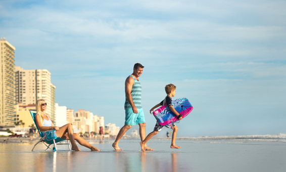 A Father And Son At Daytona Beach